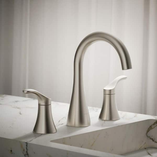 Simplice Double-Handle 1.2 GPM 8 in. Widespread Bathroom Sink Faucet in Vibrant Brushed Nickel