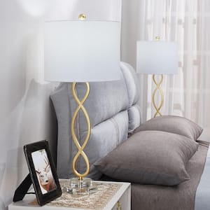 Montgomery 30 .25" Gold/Clear Table Lamp Set (Set of 2)
