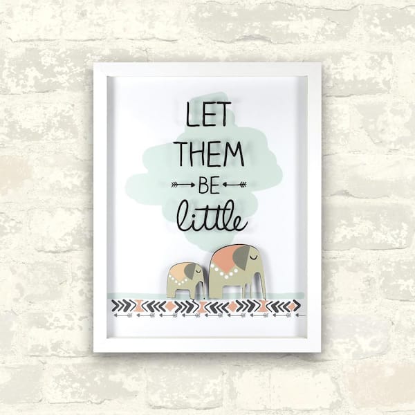 Linden Ave 11 in. x 14 in. Let Them Be Little 1-Piece Shadowbox with Raised Shape