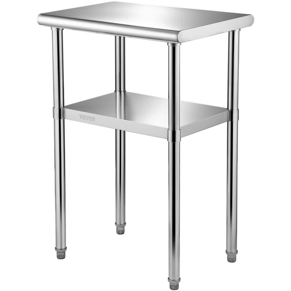 VEVOR 36" Stainless Steel Prep Table with Adjustable Undershelf