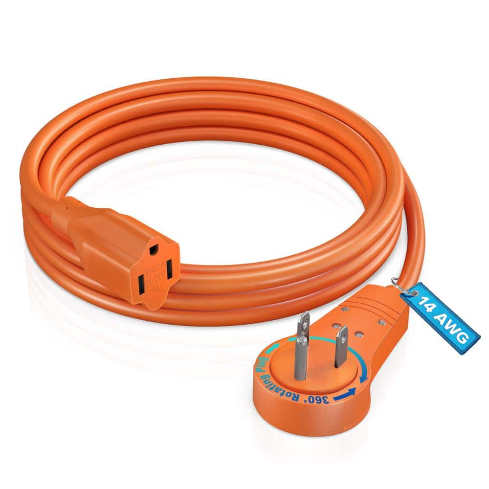 6 ft. 16/3 Light Duty Indoor Extension Cord with 360-Degree Rotating Flat Plug 13 Amp, Orange price history on PriceWatchPro