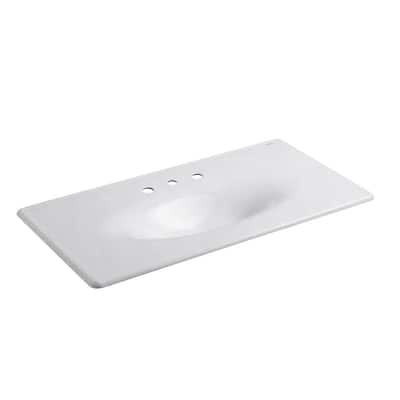 Iron/Impressions 3-Hole 43 in. Vanity Top in White