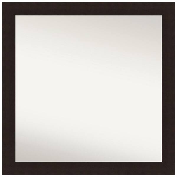 Amanti Art Carlisle Espresso 30 in. x 30 in. Non-Beveled Classic Square Wood Framed Wall Mirror in Brown