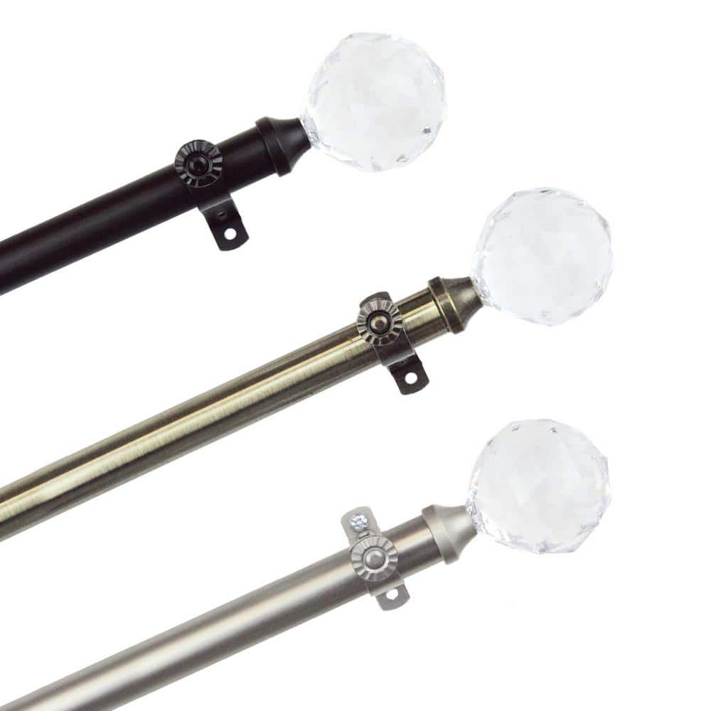 28 in. - 48 in. Telescoping Single Curtain Rod Kit in Antique Brass with Faceted Finial price history on PriceWatchPro
