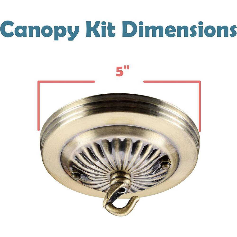 Antique Brass 5" Traditional Fixture Canopy Kit