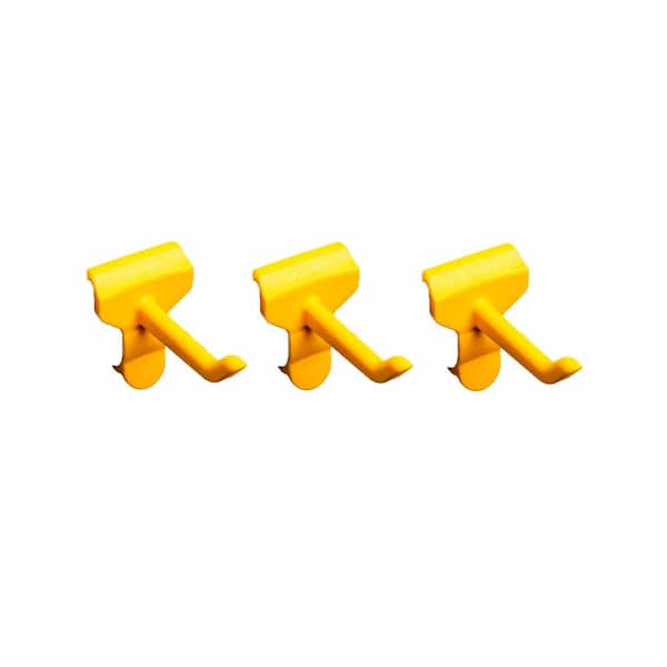 Multipurpose Yellow Hook for Rail System (3-Pack)