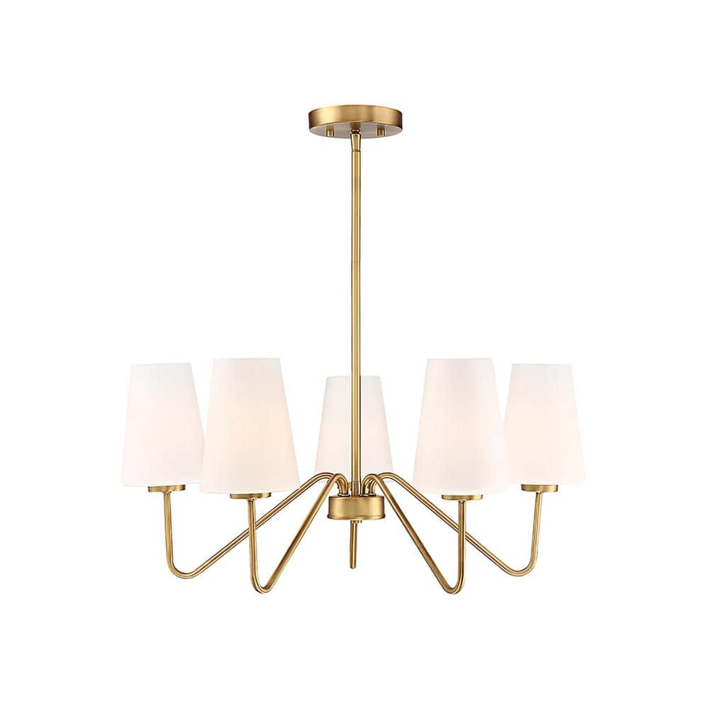 Trade Winds Lighting 5 Light Chandelier In Natural Brass - TW30065-NB