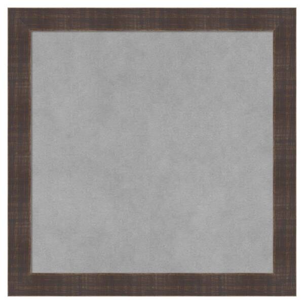 Amanti Art Whiskey Brown Rustic 18 in. x 18 in. Framed Magnetic Board