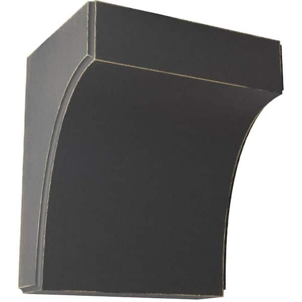 Ekena Millwork 5-1/4 in. x 6 in. x 4 in. Black Clarksville Wood Vintage Decor Bracket