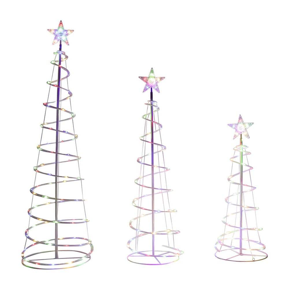3-Packs Christmas Spiral Tree 218 Pre-Lit LED Multicolor Lights with Metal Stakes price history on PriceWatchPro
