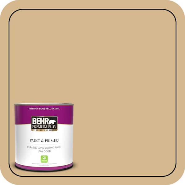 BEHR PREMIUM PLUS 1 qt. #BXC-34 Mineral Yellow Eggshell Enamel Low Odor Interior Paint & Primer