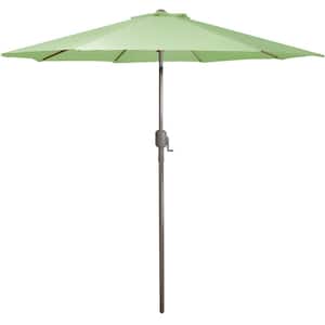 9 ft. Outdoor Market Tilt Patio Umbrella with Hand Crank in Sage Green