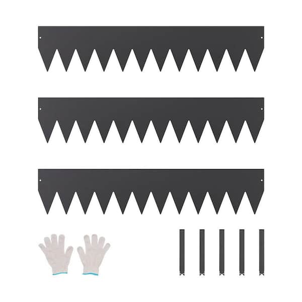 40 in. x 8 in. x 0.06 in. Metal Landscape Edging Rust-Resistant Garden Edging Border, 3 Packs in Black