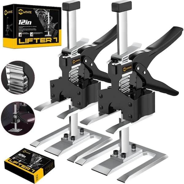 Angel Sar 12 in. 330 lb. Multi-Function Height Adjustment Lifting, Alloy Steel Jack Post for Wall Tile Locator