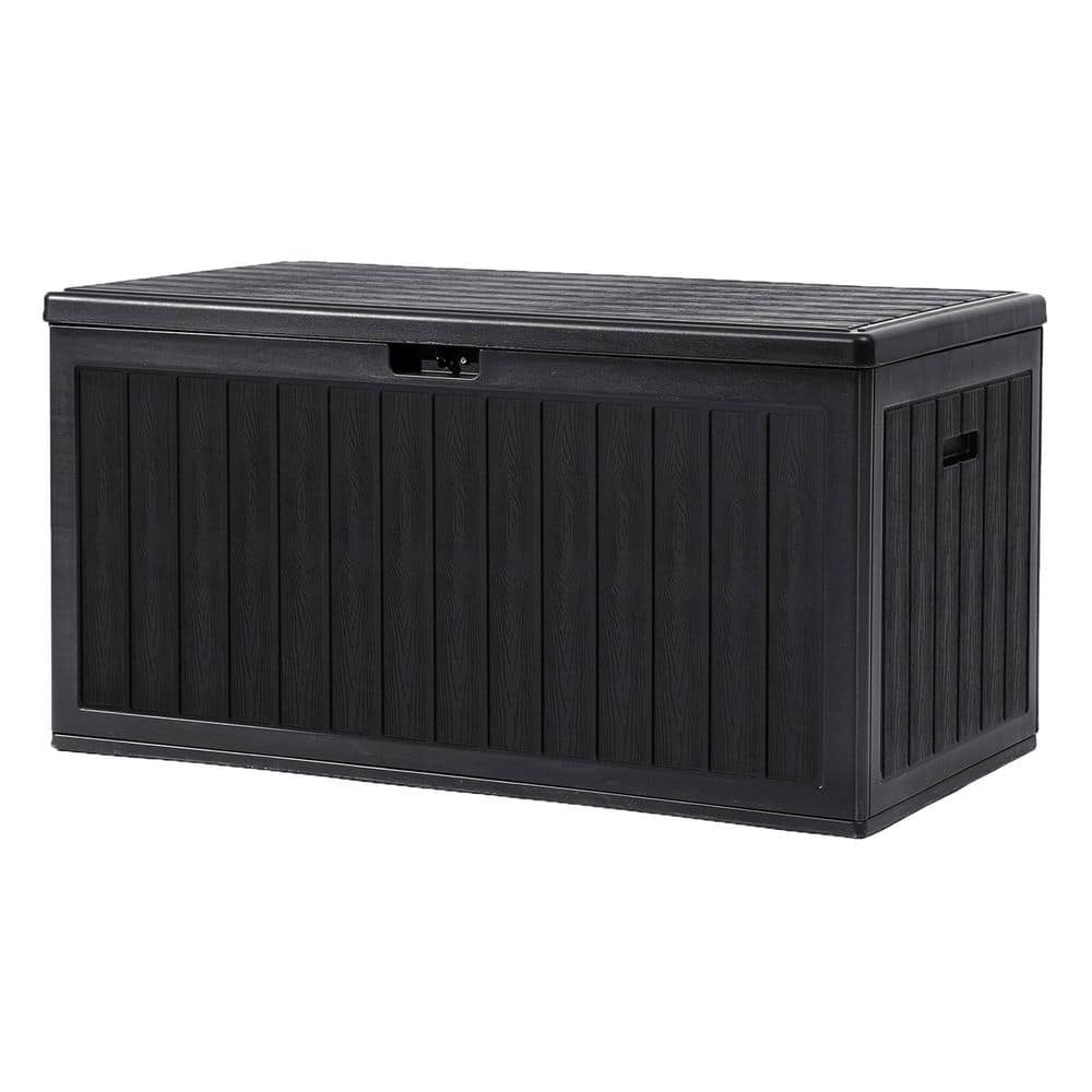 90 Gal. Double-Wall Deck Box, Large Resin Outdoor Storage Box for Patio Furniture, Lockable and Waterproof, Black price history on PriceWatchPro