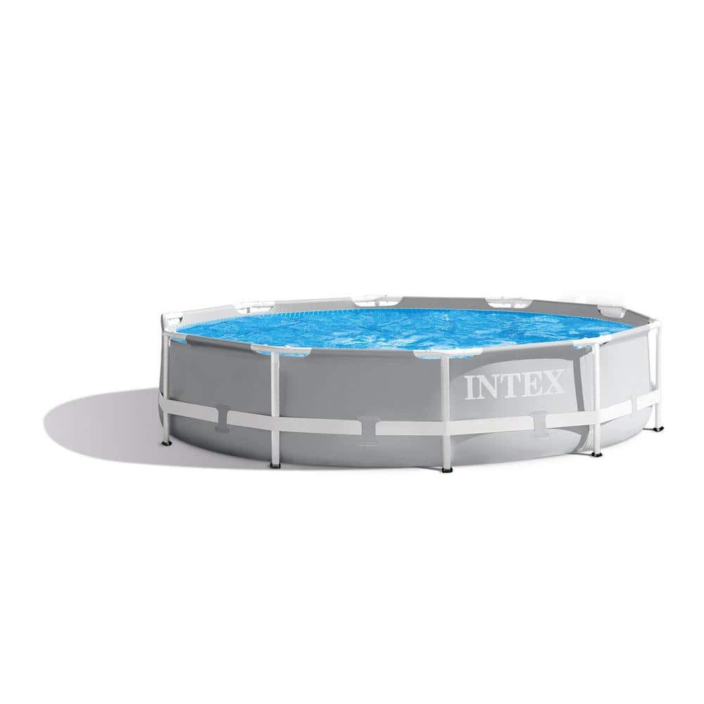 Intex 10' x 30" Gray Round Above Ground Pool with Cartridge Filter Pump