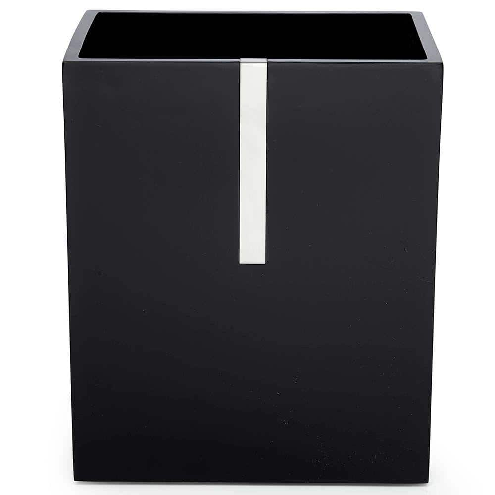 Roselli Trading Company Houston St. 10.5 In. Wastebasket In Black Resin 