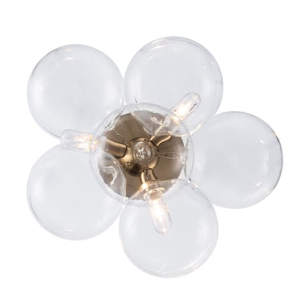 Monteaux Lighting Aurora 13.3 in. 3-Light Gold Flush Mount Ceiling