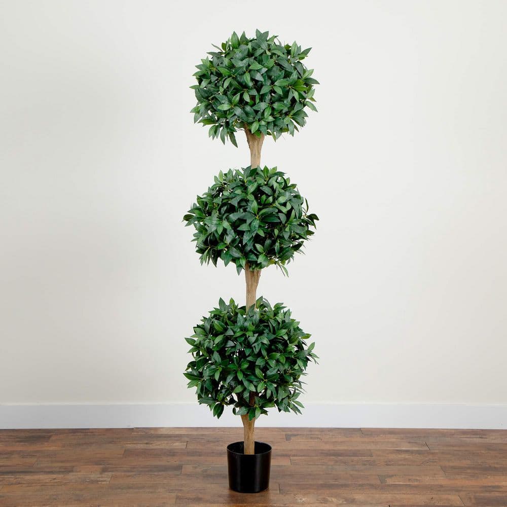 6.5-ft Green Silk Triple Ball Topiary Plant