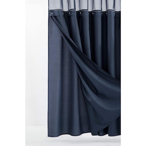 Dainty Home Hotel Complete 72 In Navy, Navy Blue And Gray Curtains