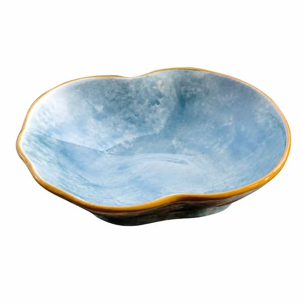 Ceramic 3D Hand-Sculpted Frog Fruit Bowl 7.12 x 7.12 x 2.63 in Hand-Painted Dessert and Candy Dish Decor