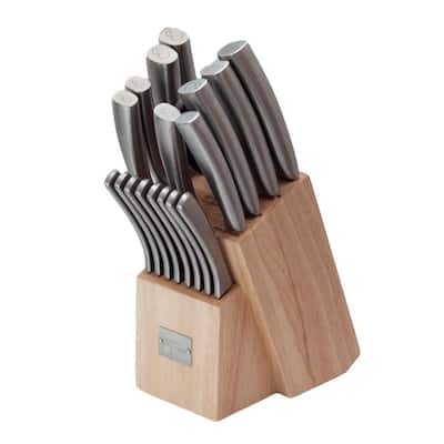 19-Piece Stainless Steel Knife Cutlery Block Set