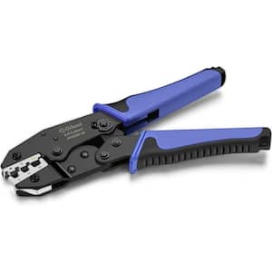 10 in. High-Leverage Terminal Crimper Wire Crimp Tool with AWG 22-10 in Black