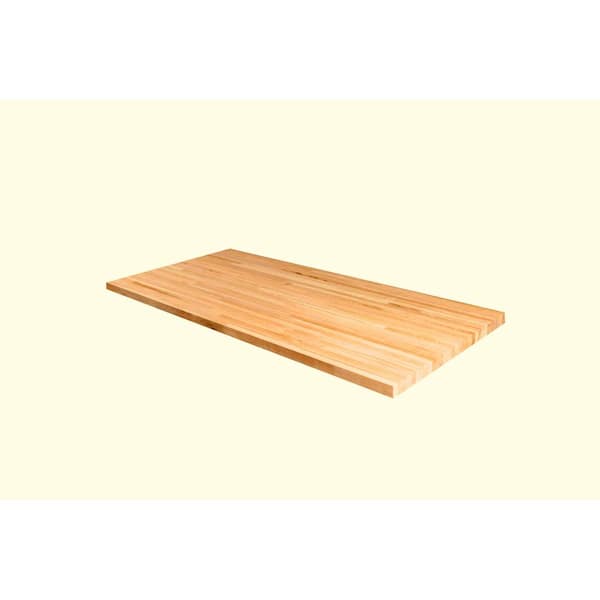 8 ft. L x 25 in. D x 1.5 in. T Unfinished White Oak Butcher Block Countertop, with Square Edge