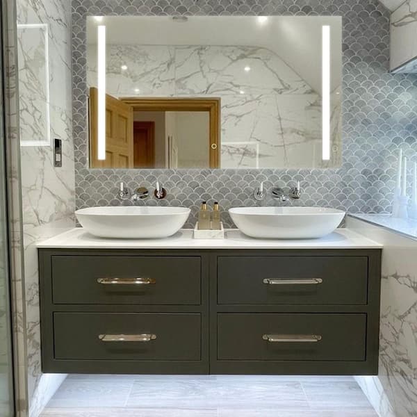 36 in. W x 60 in. H Rectangular Front Light LED Frameless Wall Mirror Bathroom Vanity Mirror