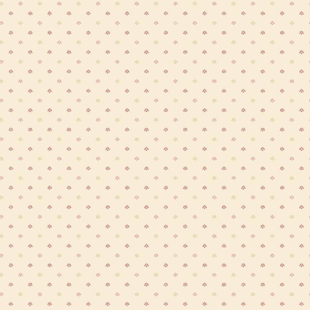 Miniatures 2 Red/Beige Mini Floral Motif Design Matte Finish Non-Pasted Vin