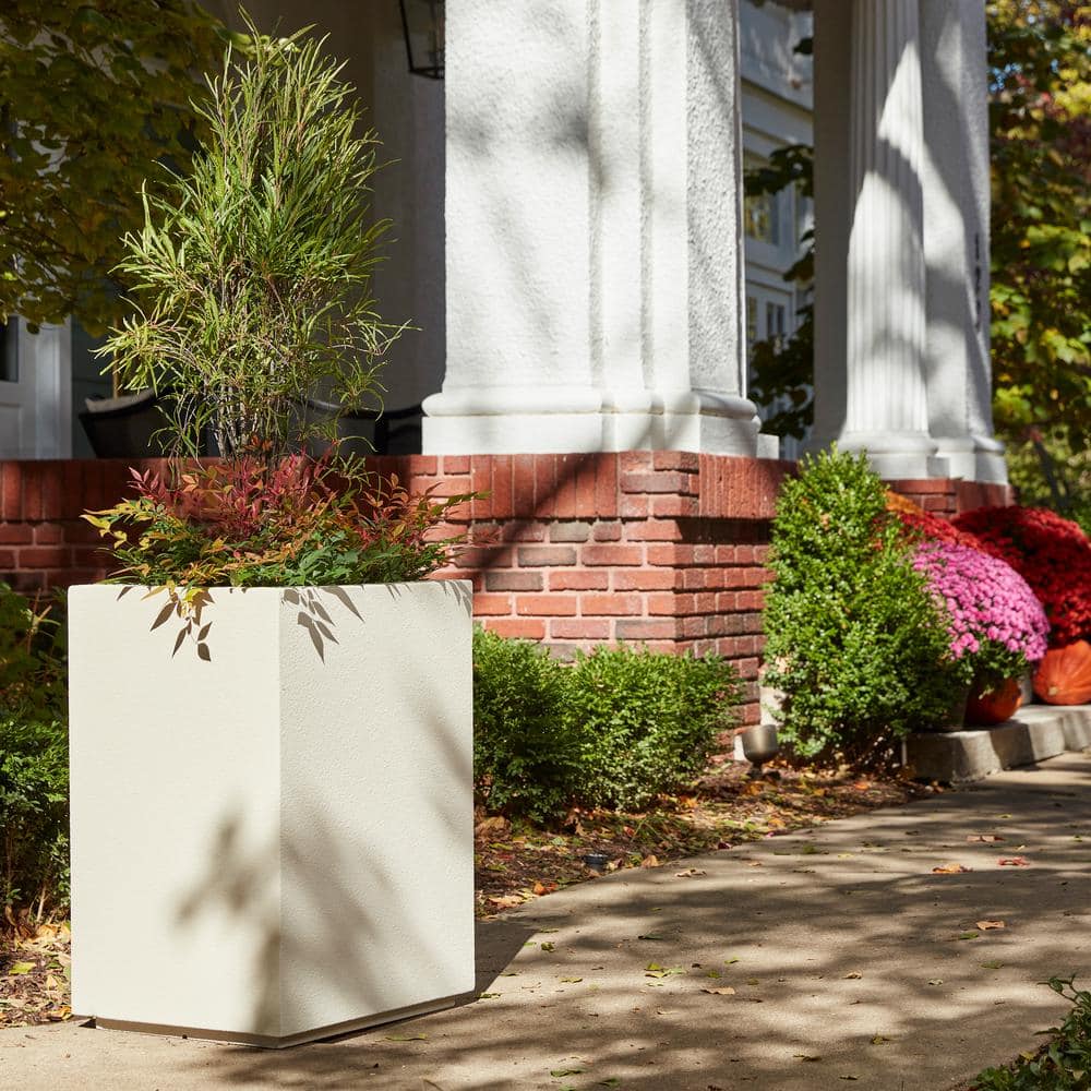 Black Tall Modern Composite Outdoor Planter, 18" x 23" x 30"