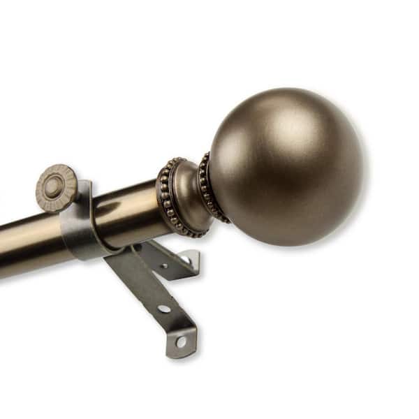 Unbranded 120 in. to 170 in. Adjustable 13/16 in. Stevie Single Curtain Rod in Antique Brass