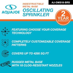 4295 sq. ft. Indestructible Metal Base Oscillating Sprinkler