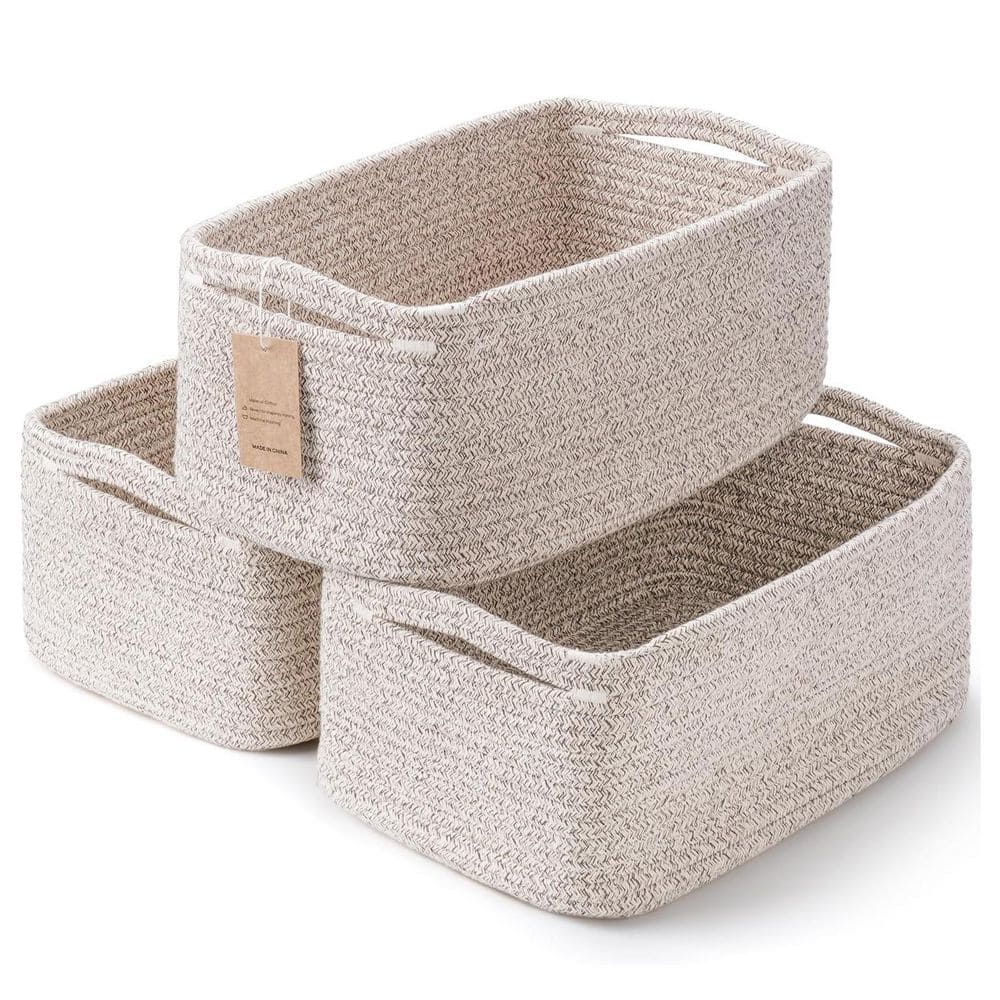 Mixed Brown 11.8 in. x 7.8 in. x 5.1 in. Cotton Rope Decorative
