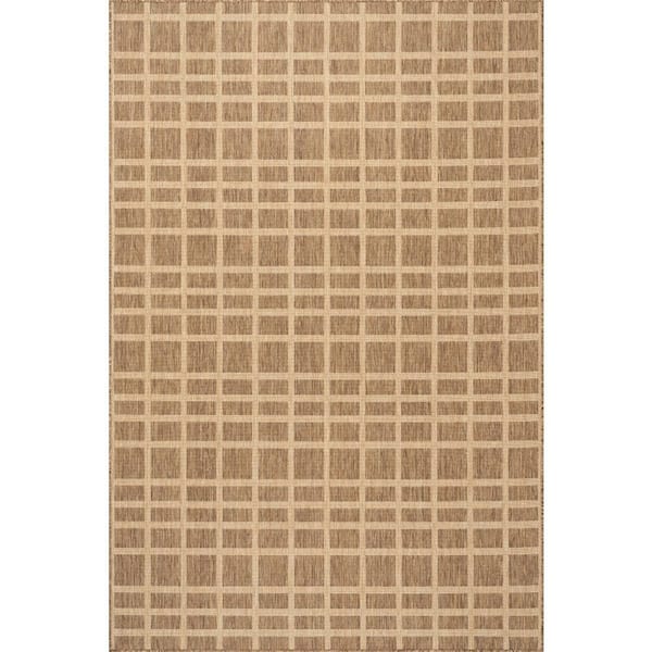 Vanya Modern Light Brown 5 ft. x 8 ft. Outdoor Area Rug