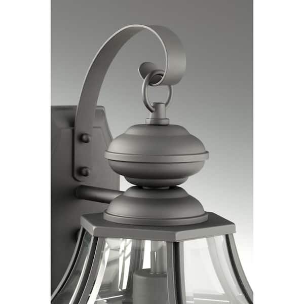 New Haven Collection 3-Light Textured Black Clear Beveled Glass New Traditional Outdoor Hanging Lantern Light