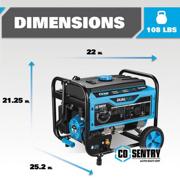 Pulsar 5250W Dual Fuel Portable Generator Pulsar 5250W Dual Fuel Portable Generator