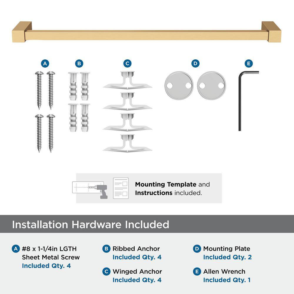 Champagne Bronze 18 Inch Wall Mounted Towel Bar