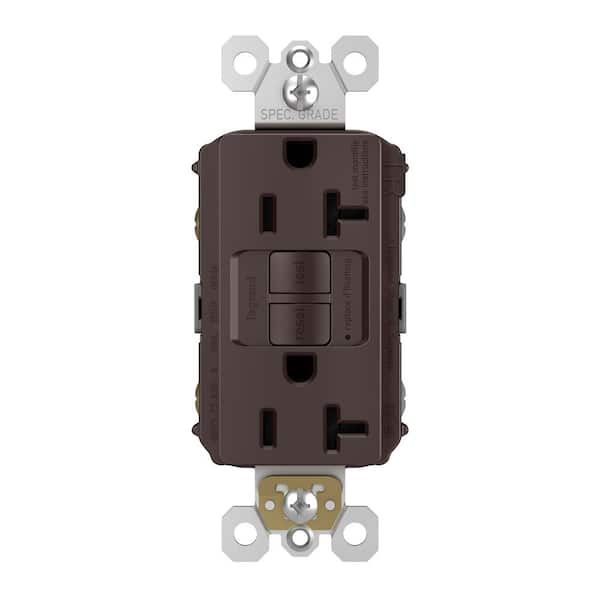 radiant 20 Amp 125-Volt Tamper Resistant Self-Test GFCI Duplex Outlet, Dark Bronze