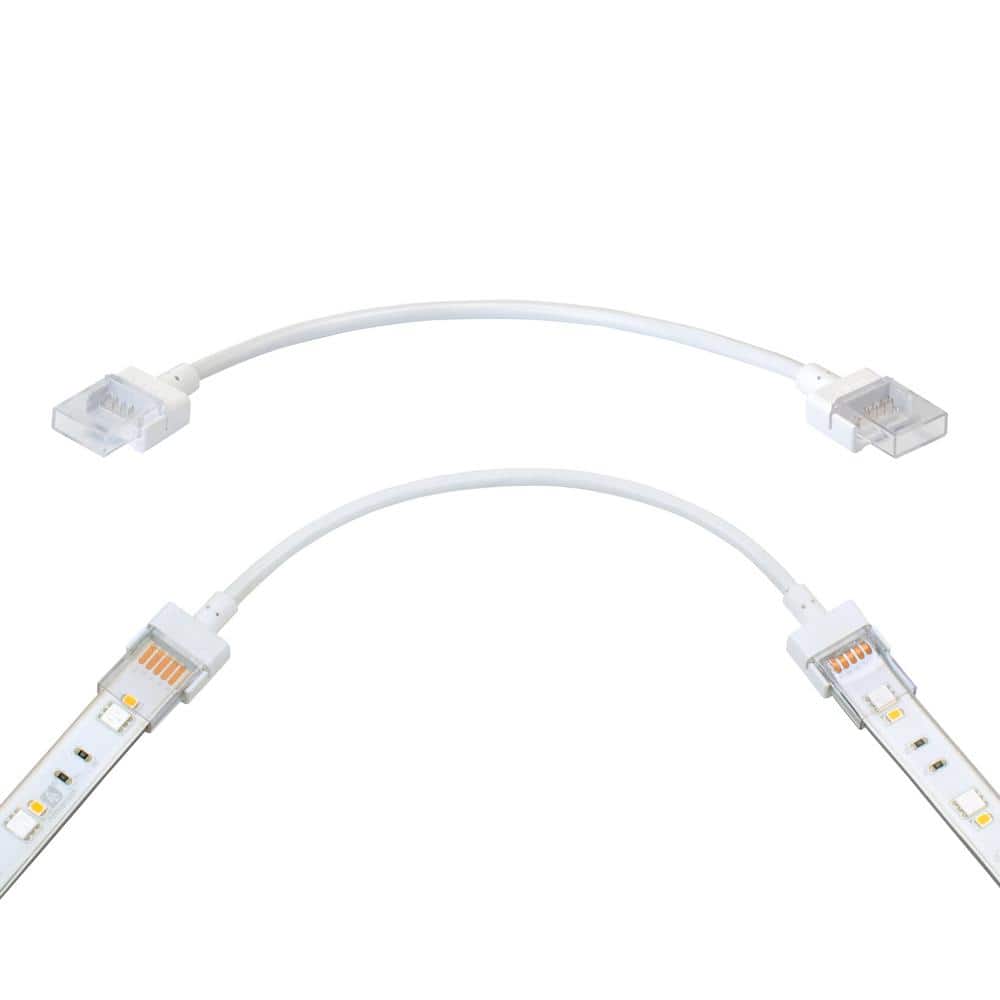 6-Inch White RGBW LED Strip Light Connectors, 2-Pack