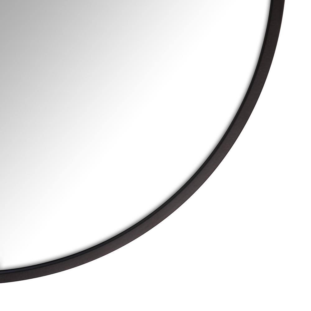 Black Arched Full Length Wood Mirror, 67" x 30"