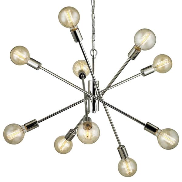 Home Decorators Collection Fife 10-Light Polished Nickel Sputnik ...
