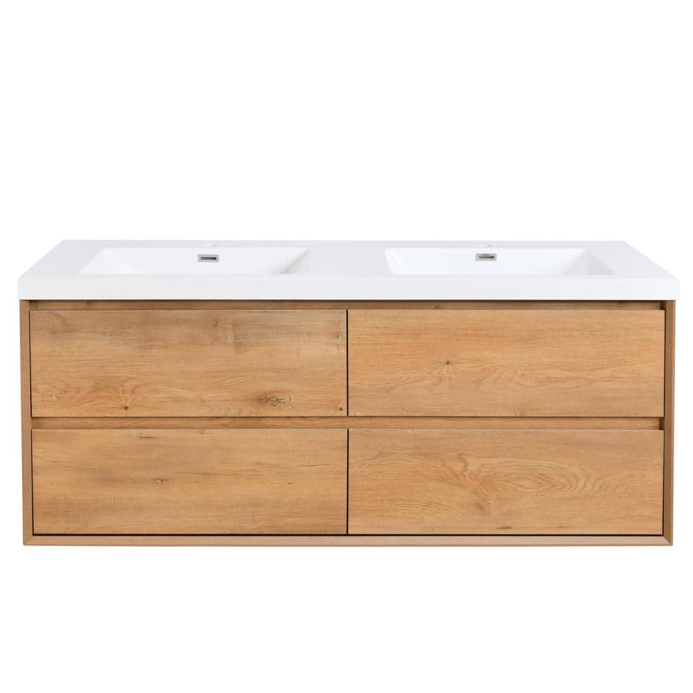 60 in. Floating Bath Vanity in Golden Oak with White Resin Top price history on PriceWatchPro
