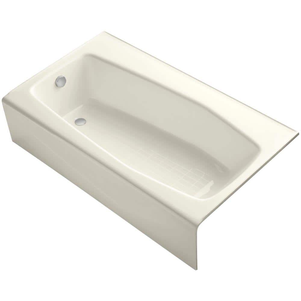 Villager 60 in. x 34.25 in. Soaking Bathtub with Left-Hand Drain in Biscuit