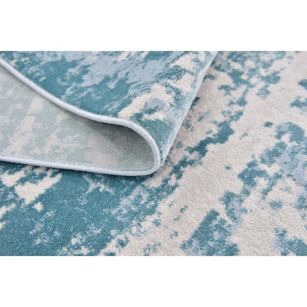 Turquoise Bliss 8x10 Hand-Knotted Wool Blend Modern Area Rug