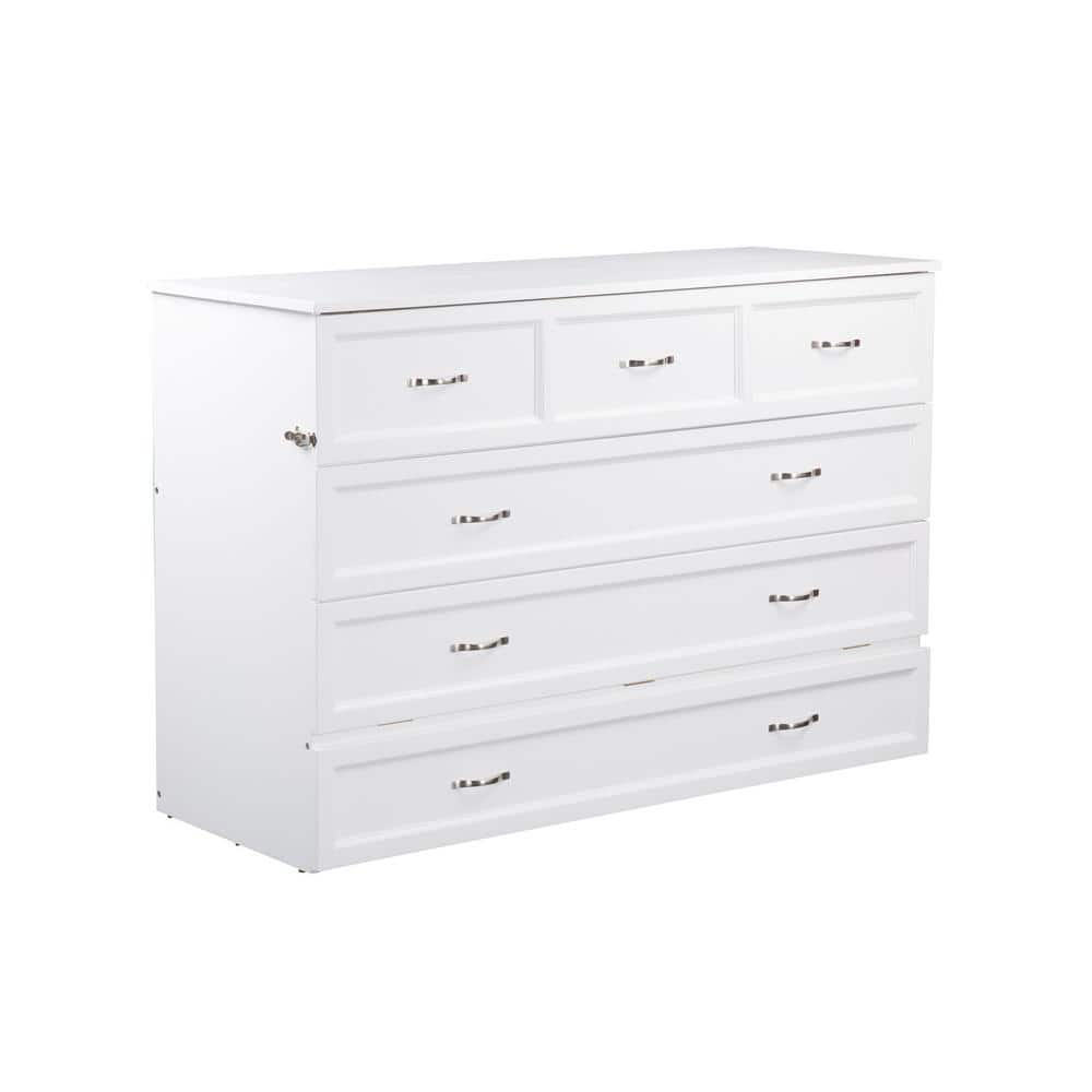 AFI Deerfield Murphy Bed Chest Queen White with Charging Station ...