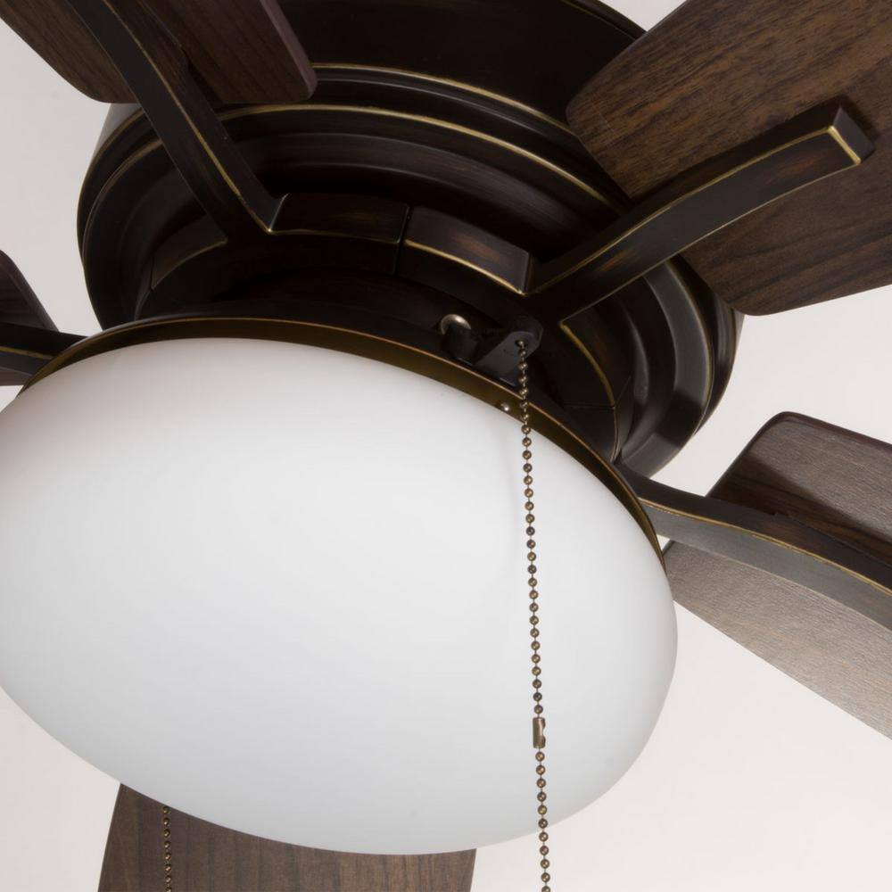 Antique Bronze 52" Ceiling Fan with LED Light and Reversible Blades