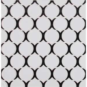 Teardrop Tuxe 12.24 in. x 11.1 in. x 6mm Glossy Porcelain Mesh-Mounted Mosaic Tile (14.10 sq. ft./Case)
