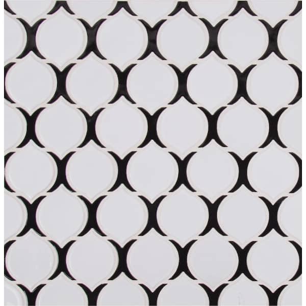 MSI Teardrop Tuxe 12.24 in. x 11.1 in. x 6mm Glossy Porcelain Mesh-Mounted Mosaic Tile (14.10 sq. ft./Case)