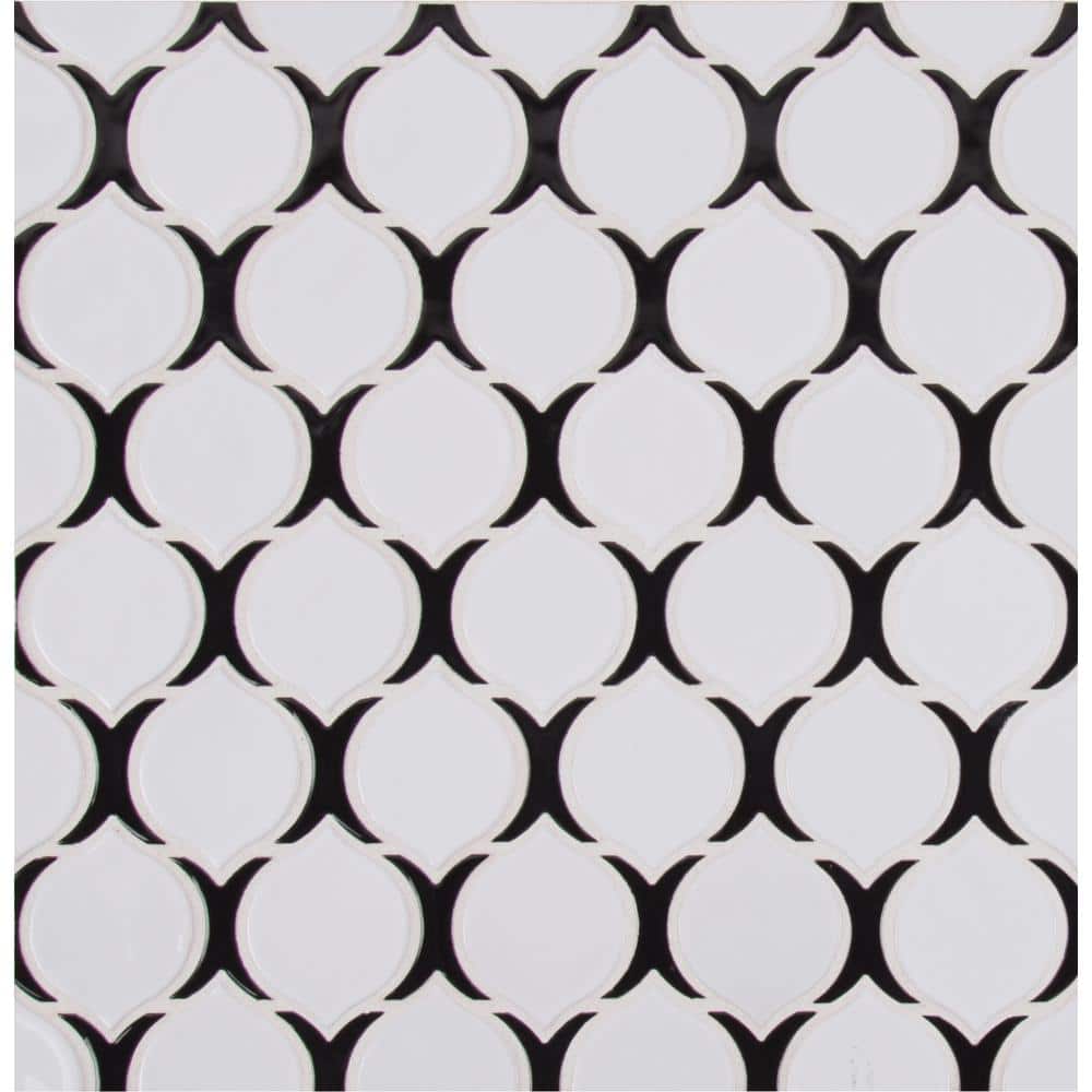 Take Home Tile Sample-Teardrop Tuxe 4 in. x 4 in. x 6mm Glossy Porcelain Mesh-Mounted Mosaic Tile price history on PriceWatchPro